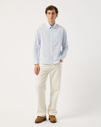 Poplin LS - Light Blue-Long Sleeve Shirt-Real-Corridor