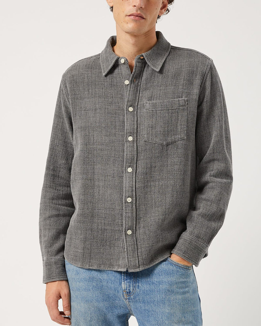 Pigment Dyed Waffle LS - Grey