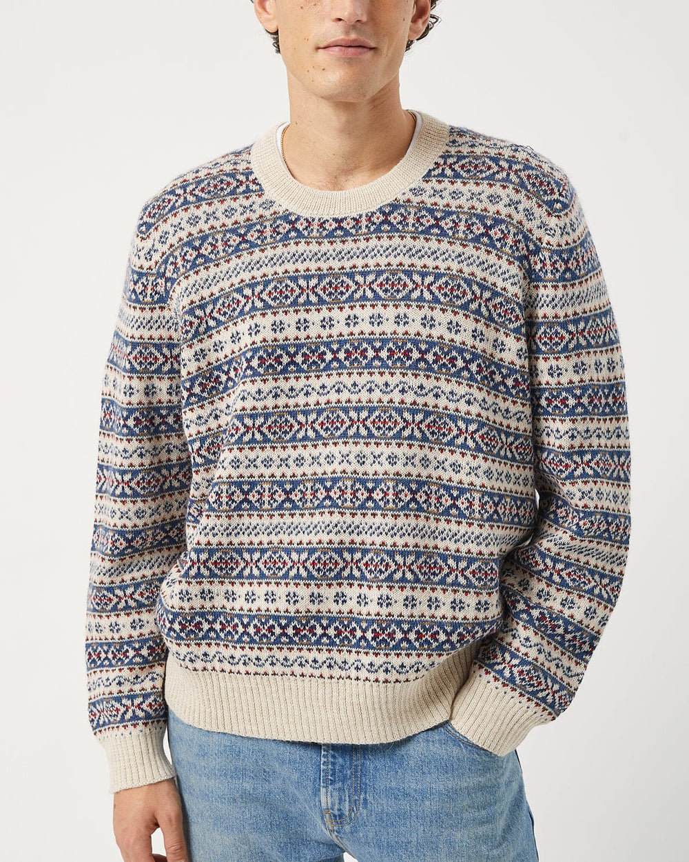 Fair Isle Crewneck - Natural-Crewneck-Innovative Knitwear-Corridor