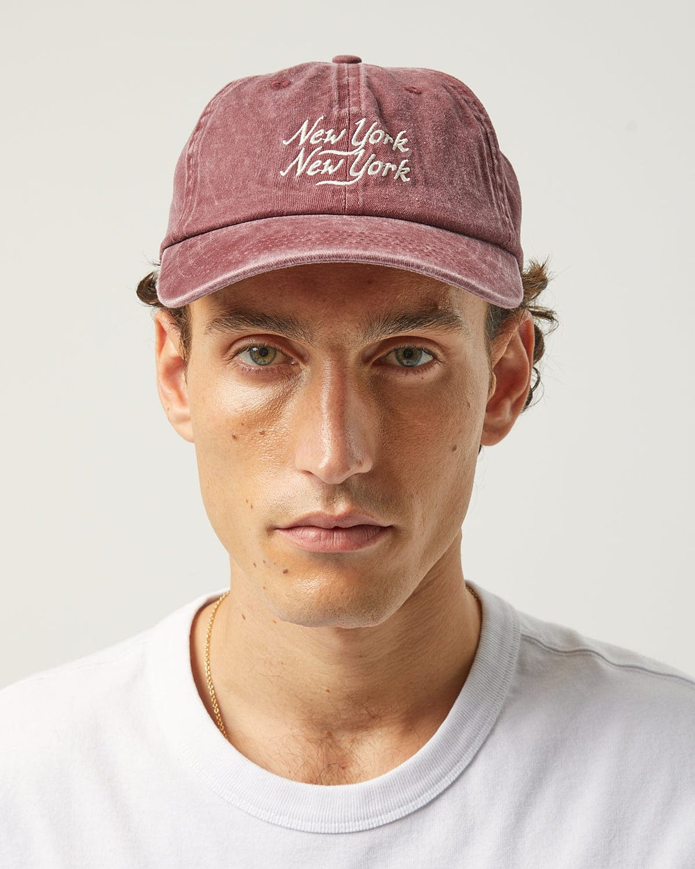 NY NY Script Cap - Burgundy-Cap-Merch Sourcing-Corridor