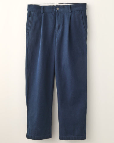 Heavy Twill Pleated Trouser - Navy
