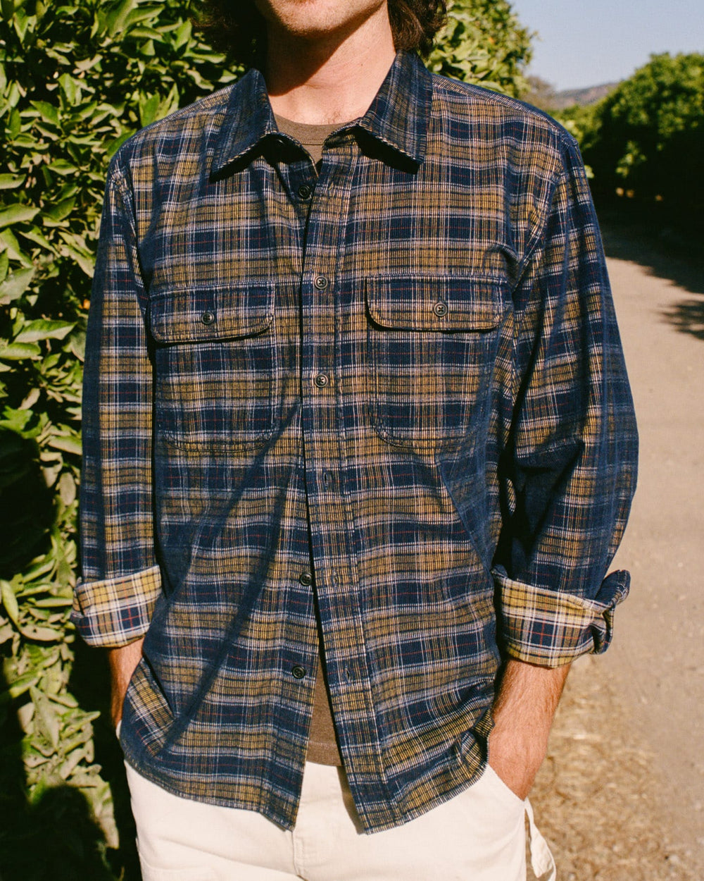 Plaid Cord LS