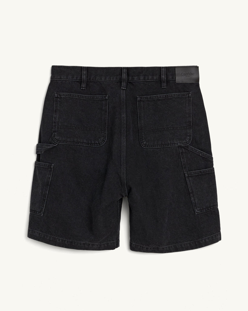 わ*ー様 DENIM PAINTER SHORT PANTS xl black Denim Painter Short - Black – Corridor