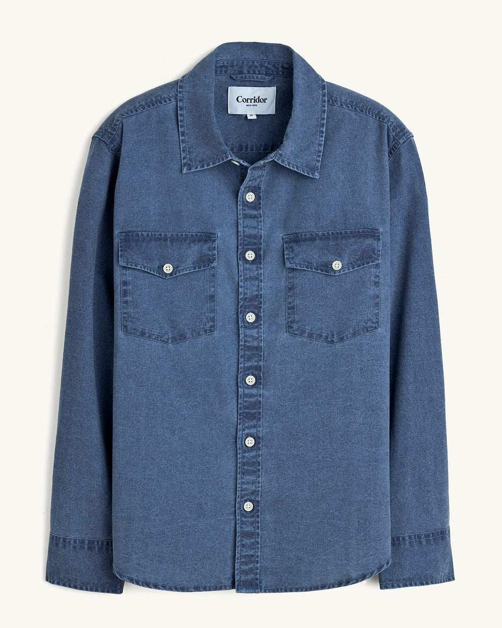 Pigment Dye Canvas LS - Navy-LS w/ 2 Chest Pockets-Original Madras Trading Co. (OMTC)-Corridor