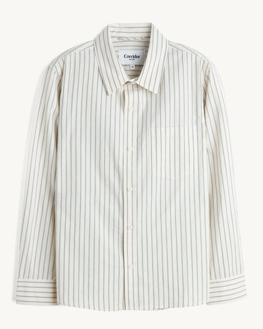 Poplin Stripe LS - Natural
