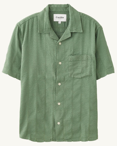 Striped Seersucker SS - Green