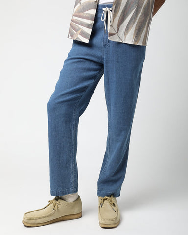 Washed Indigo Drawstring Trousers