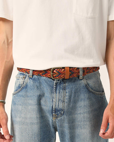 Braided Leather Belt - Multi