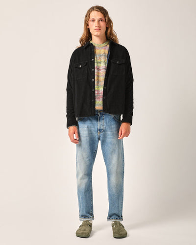 Corduroy Snap Shirt Jacket - Black