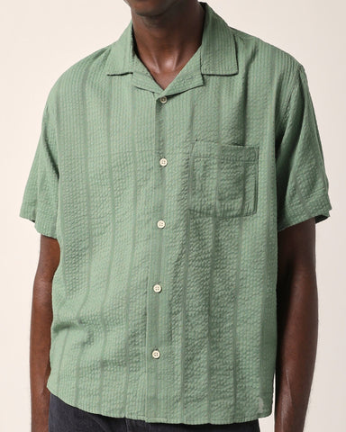 Striped Seersucker SS - Green