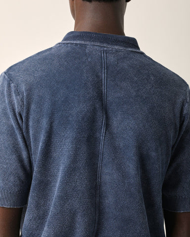 Rice Stitch Polo - Midnight