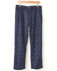 Floral Embroidered Trouser - Midnight