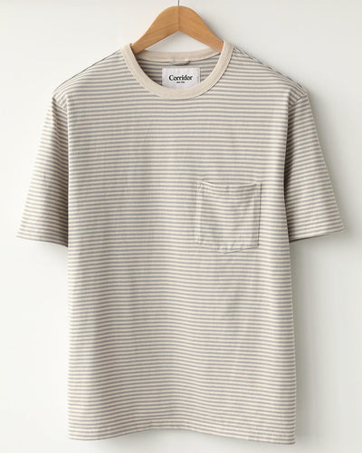 Grey Mini Stripe-T-Shirt-Corridor-Corridor