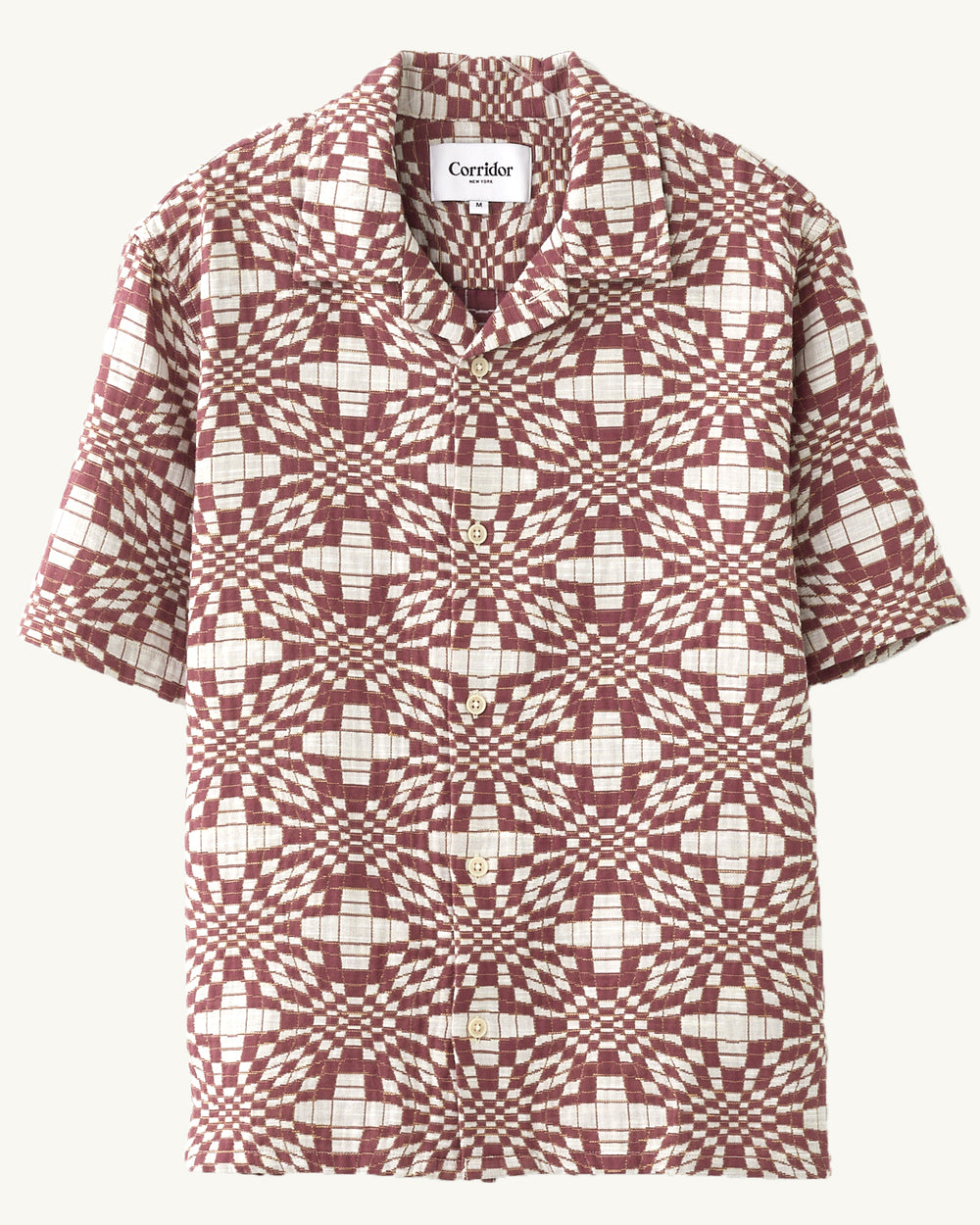 Wavy Optic Jacquard SS Camp-Short Sleeve Shirt-Corridor-Corridor