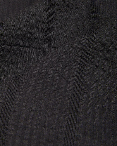 Striped Seersucker SS - Black-SS w/ Camp Collar-Original Madras Trading Co. (OMTC)-Corridor