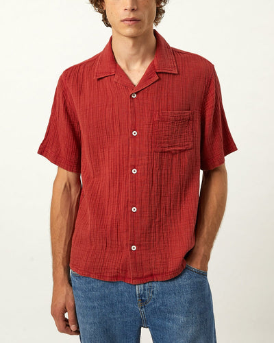 Double Cloth SS - Red-SS Camp w/ 1 Chest Pocket-Ekviraa Designs-Corridor