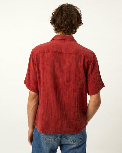 Double Cloth SS - Red-SS Camp w/ 1 Chest Pocket-Ekviraa Designs-Corridor