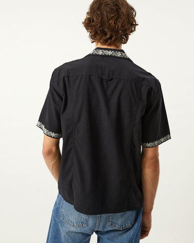 Harmony Embroidered SS - Black-SS Camp w/ 2 Chest Pocket-Original Madras Trading Co. (OMTC)-Corridor
