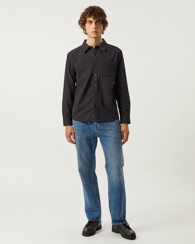 Linen Cotton LS - Black-LS w/ 1 Chest Pocket-Original Madras Trading Co. (OMTC)-Corridor