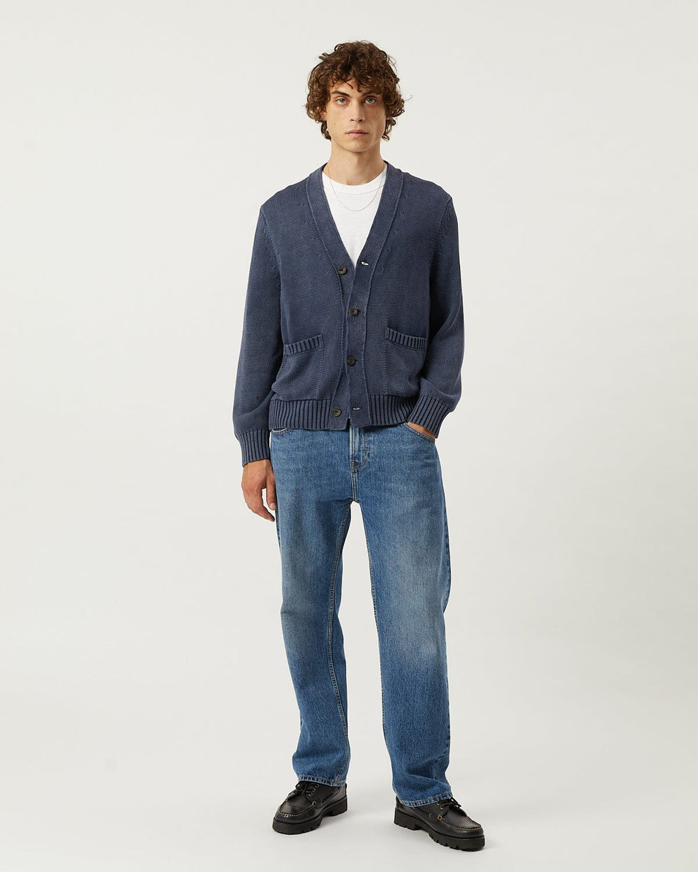 Acid Wash Cardigan - Midnight-Knit Cardigan-Alpafina-Corridor