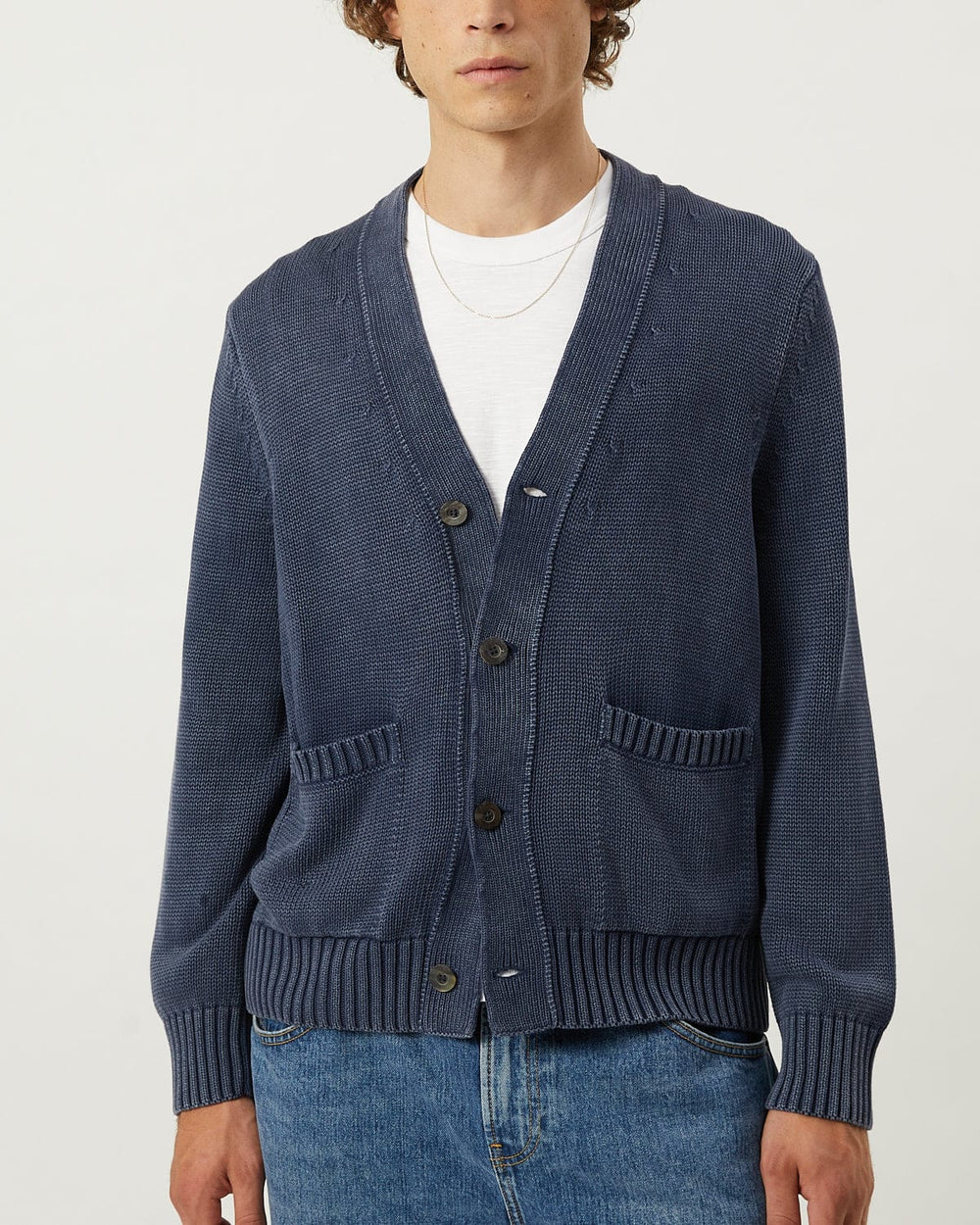 Acid Wash Cardigan - Midnight-Knit Cardigan-Alpafina-Corridor