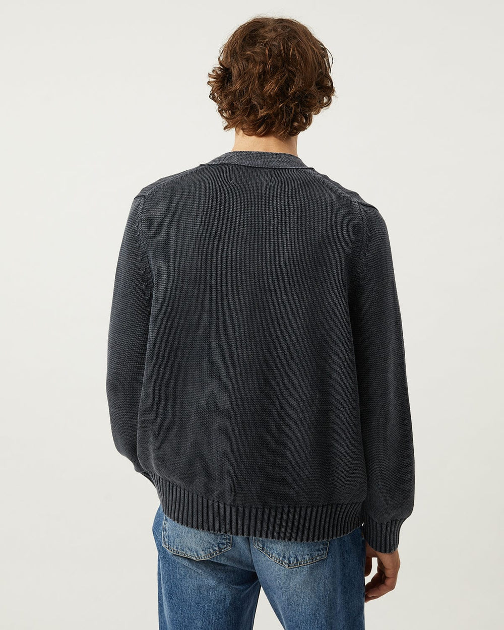 Acid Wash Cardigan - Black-Knit Cardigan-Alpafina-Corridor