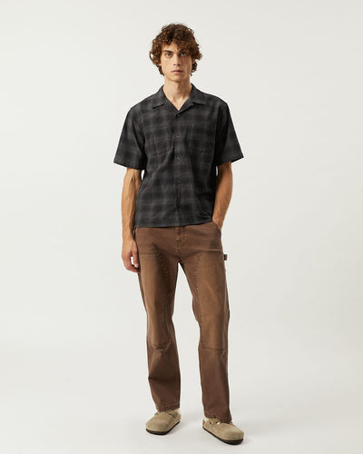 Linen Plaid SS - Black-Short Sleeve Shirt-Original Madras Trading Co. (OMTC)-Corridor