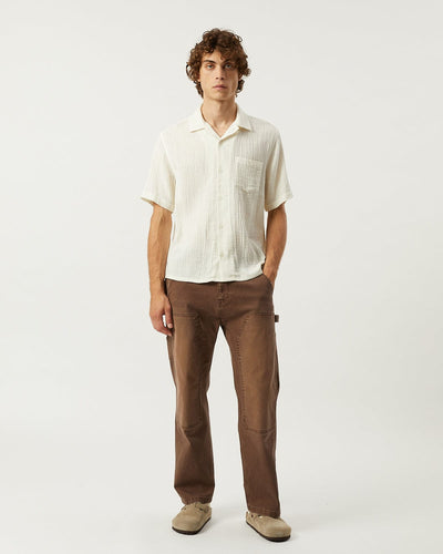 Double Cloth SS - Natural-SS Camp w/ 1 Chest Pocket-Ekviraa Designs-Corridor