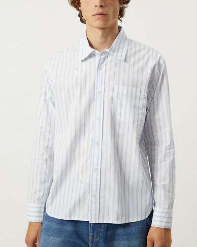 Berg Stripe LS - White-LS w/ 1 Chest Pocket-Real-Corridor