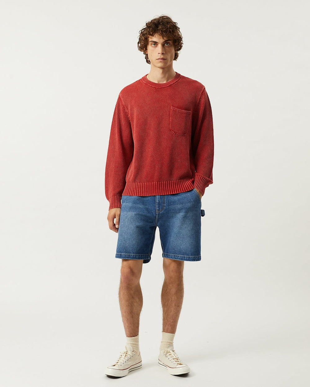 Pocket Crewneck - Red-Crewneck Sweater-Alpafina-Corridor