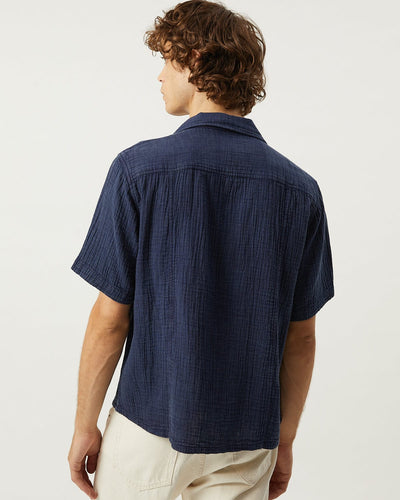 Double Cloth SS - Navy-SS Camp w/ 1 Chest Pocket-Ekviraa Designs-Corridor