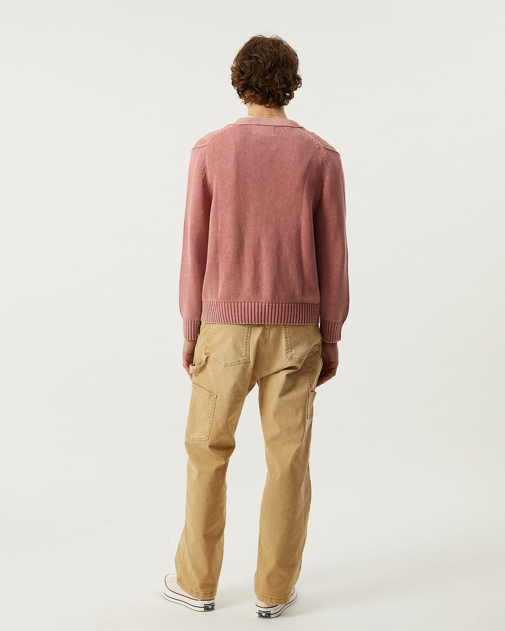 Acid Wash Cardigan - Red-Knit Cardigan-Alpafina-Corridor