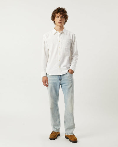 Linen Cotton LS - White-LS w/ 1 Chest Pocket-Original Madras Trading Co. (OMTC)-Corridor