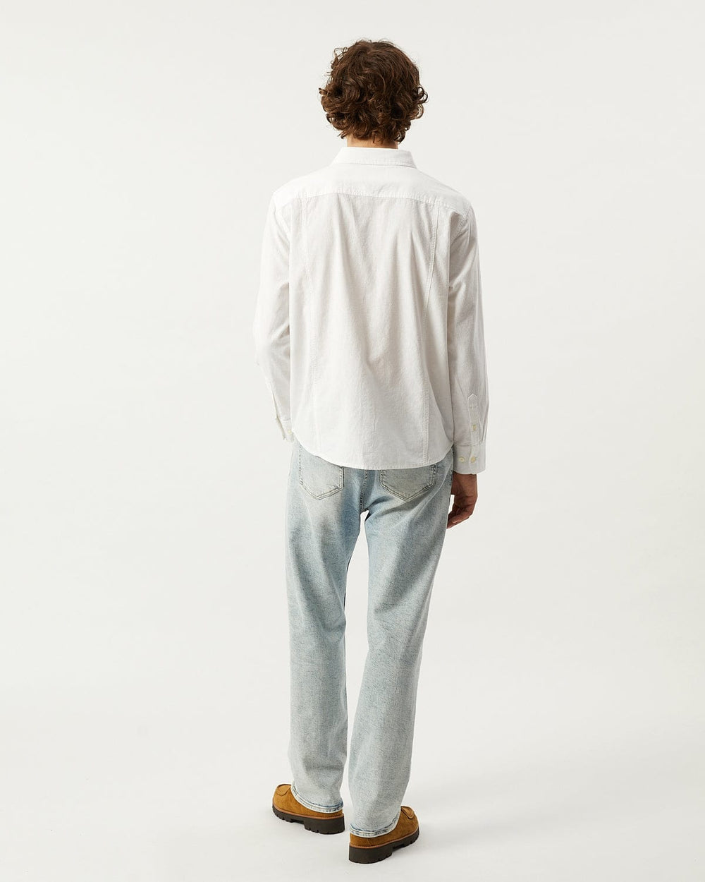 Linen Cotton LS - White-LS w/ 1 Chest Pocket-Original Madras Trading Co. (OMTC)-Corridor