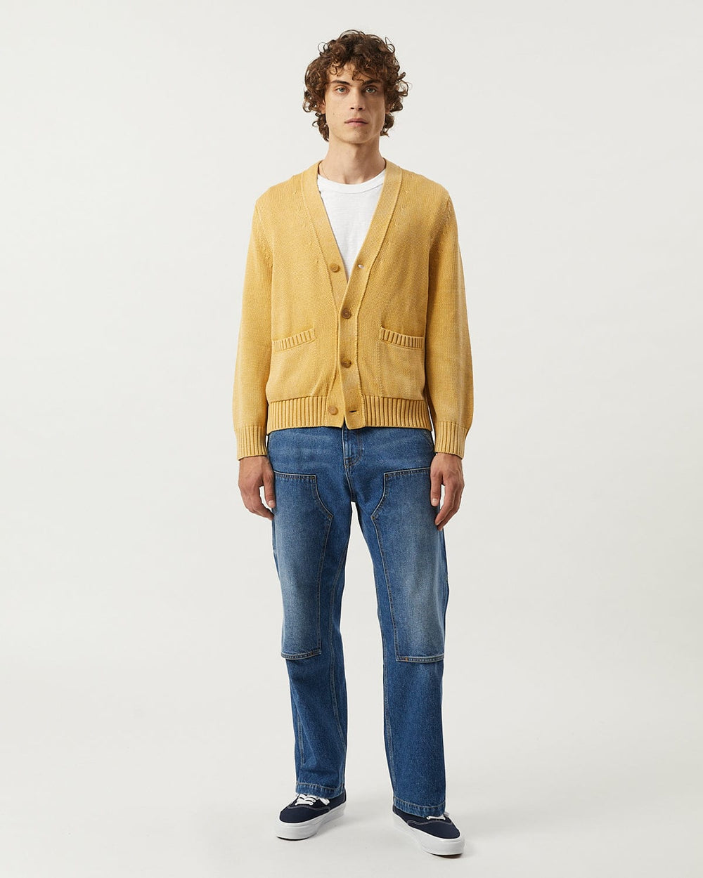 Acid Wash Cardigan - Gold-Knit Cardigan-Alpafina-Corridor