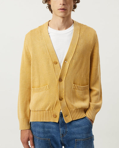 Acid Wash Cardigan - Gold-Knit Cardigan-Alpafina-Corridor