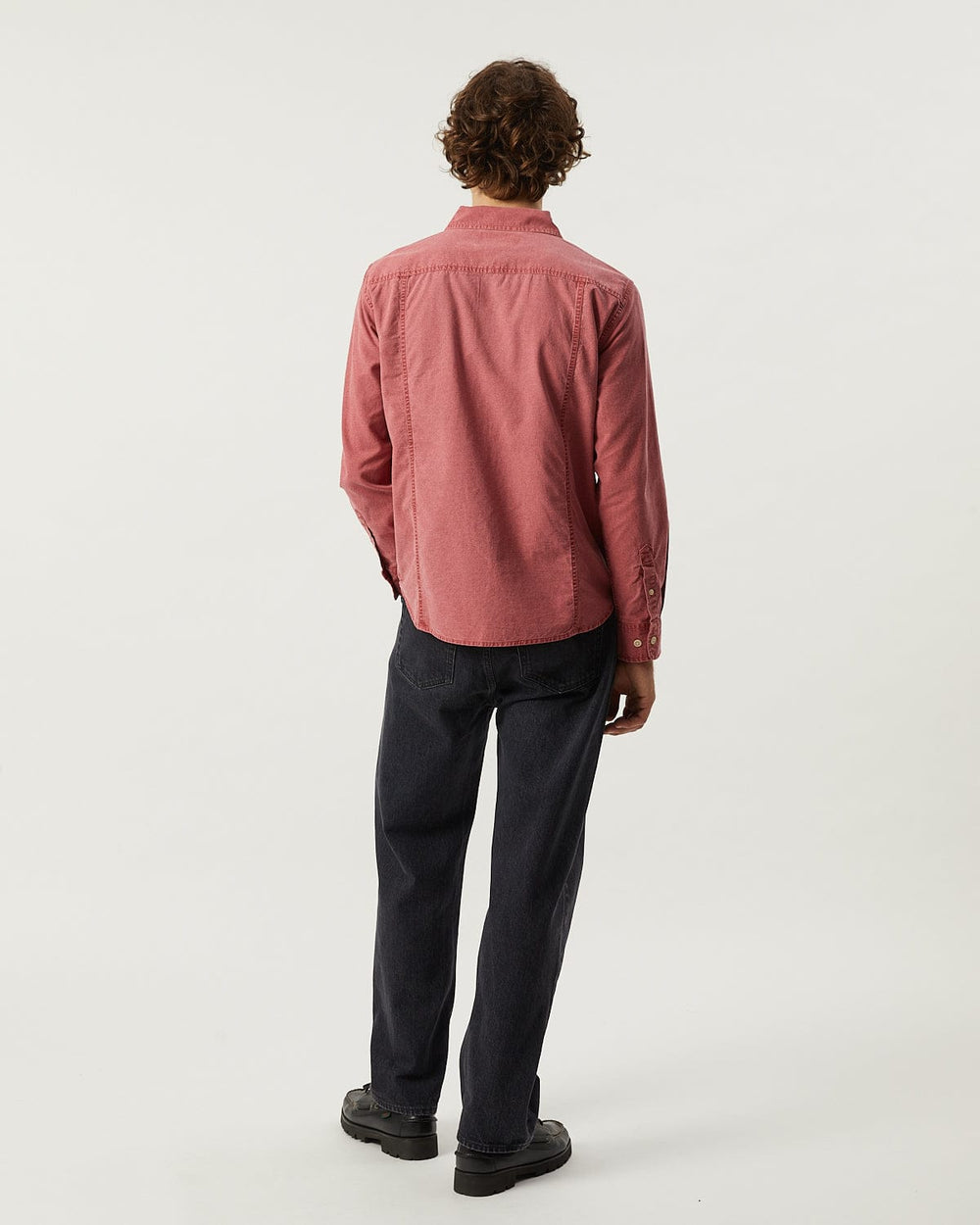 Pigment Dye Canvas LS - Red-LS w/ 2 Chest Pockets-Original Madras Trading Co. (OMTC)-Corridor