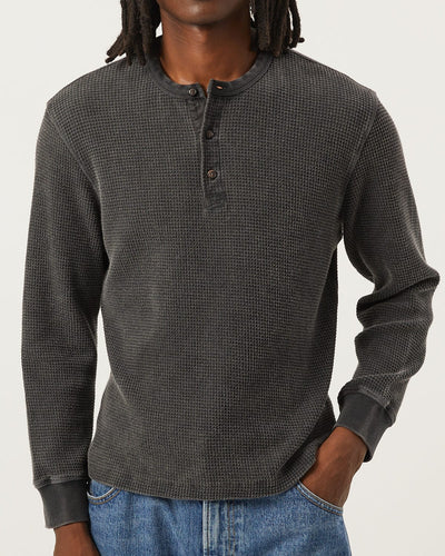 Waffle Henley - Black-Henley-Siena-Corridor