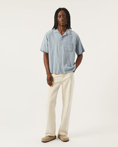 Striped Seersucker SS - Indigo