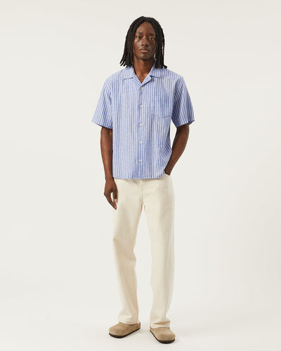 Linen Stripe SS - Blue-SS Camp-Real-Corridor
