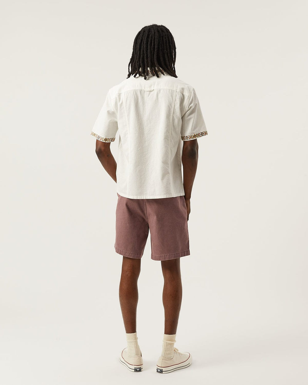 Harmony Embroidered SS - White-SS Camp w/ 2 Chest Pocket-Original Madras Trading Co. (OMTC)-Corridor
