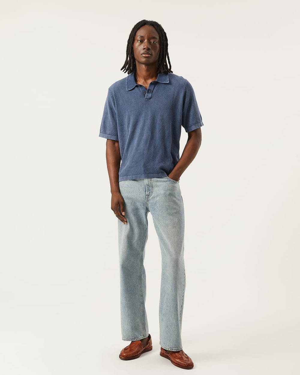 Knit Polo - Navy-Crewneck-Alpafina-Corridor