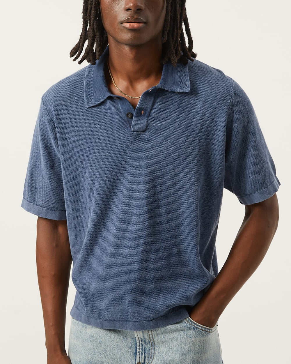 Knit Polo - Navy-Crewneck-Alpafina-Corridor