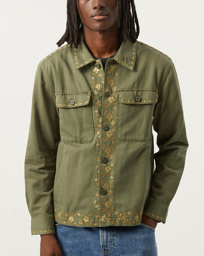 Embroidered Military Jacket-Military Jacket-Original Madras Trading Co. (OMTC)-Corridor