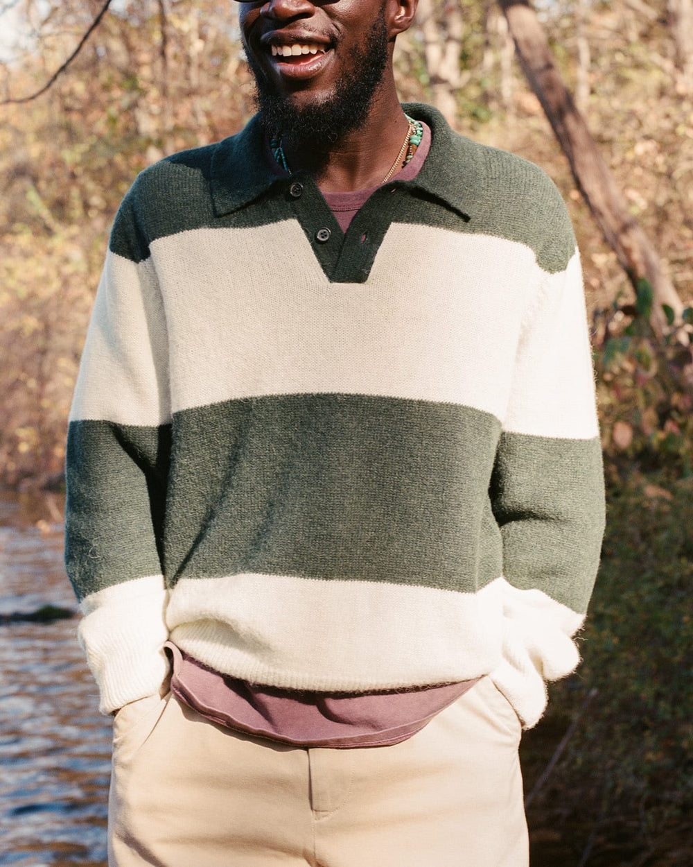 Brushed Knit Rugby - Green