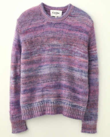 Space Dye Mohair Crewneck - Purple