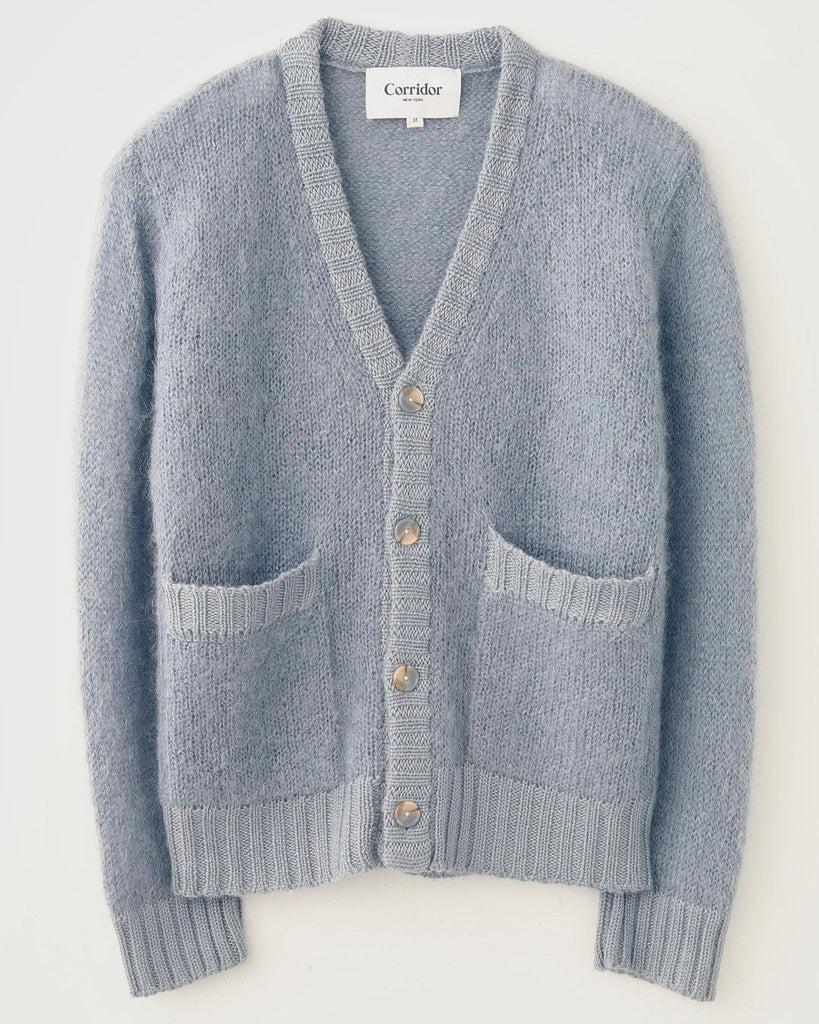 【THE TOE】Parasol mohair cardigan blue M Mohair Cardigan - Blue – Corridor
