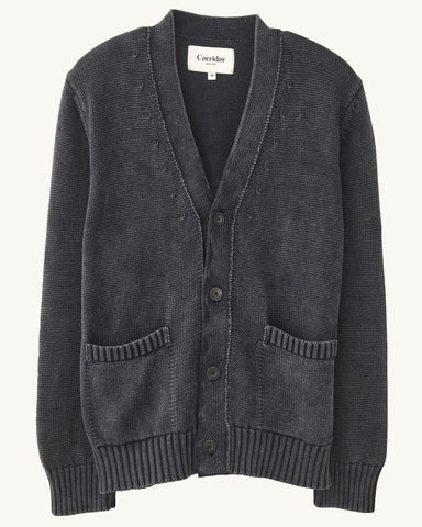 Acid Wash Cardigan - Black