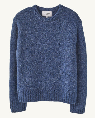 Alpaca Crewneck - Indigo-Crewneck-Black Q-Corridor