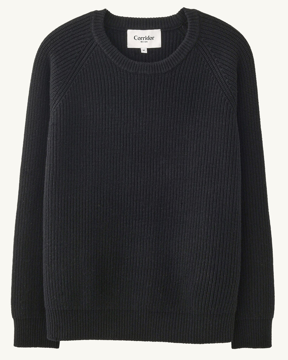 Wool Cashmere Crewneck - Black-Crewneck-Black Q-Corridor